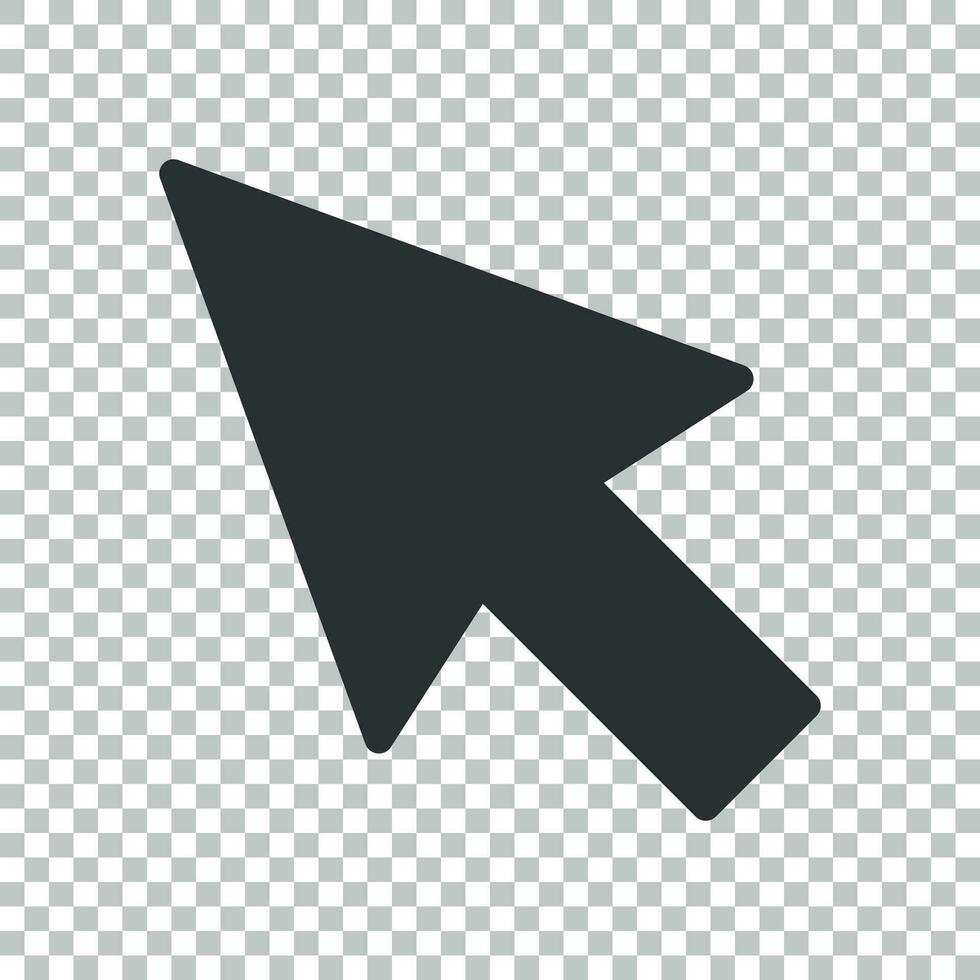 Computer mouse cursor icon in flat style. Arrow cursor vector illustration on isolated background. Mouse aim business concept.