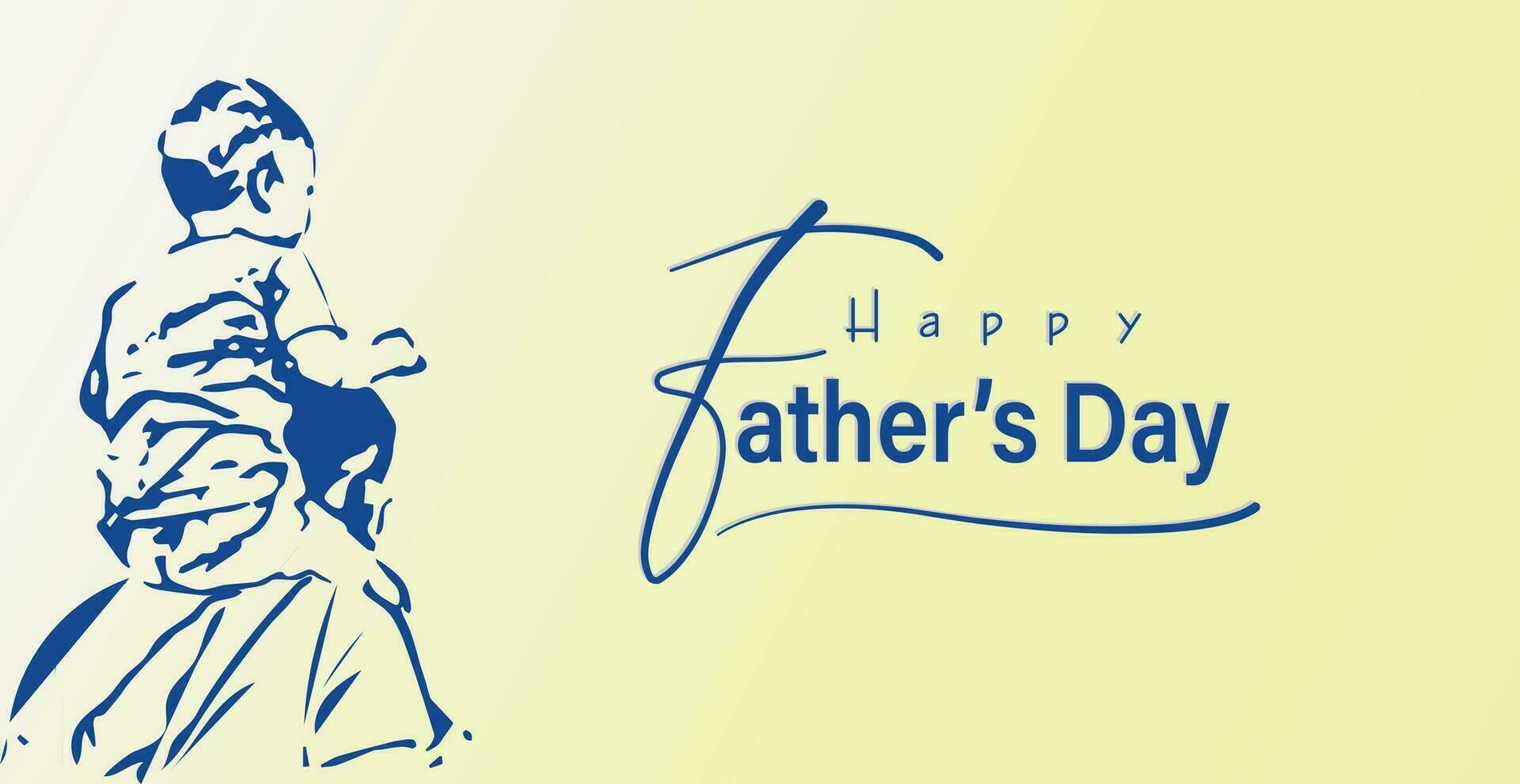 Fathers Day background of dad with son vector
