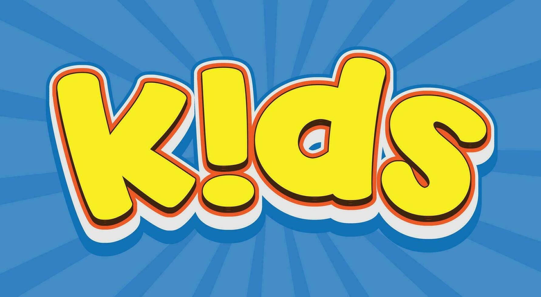 Kids typography with background vector