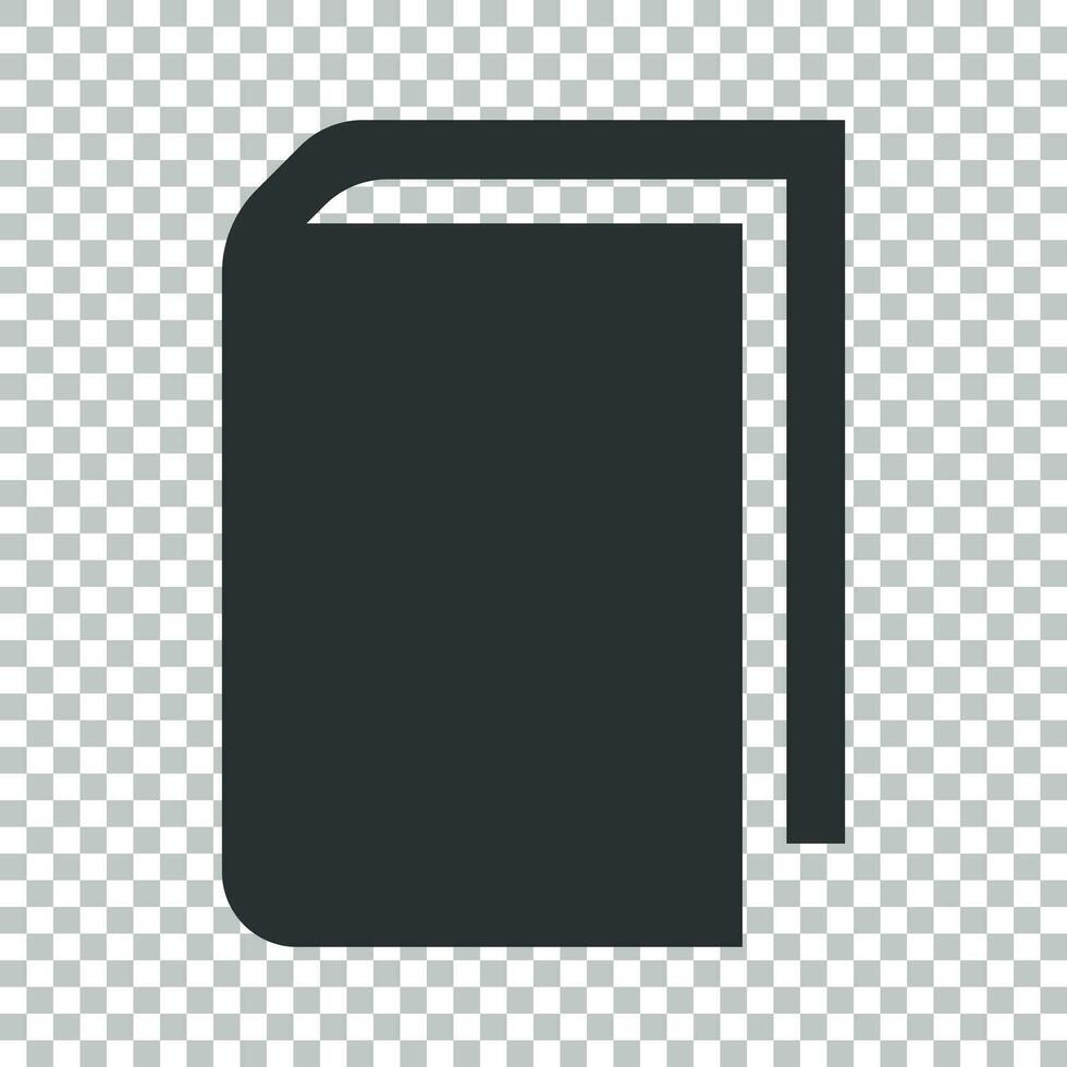 Book education icon in flat style. Literature magazine vector illustration on isolated background. Book paper business concept.