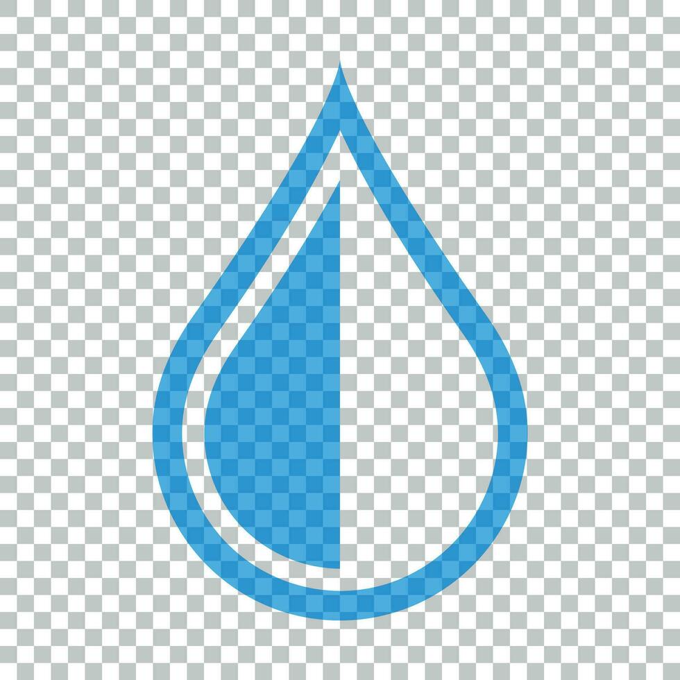 Water drop icon in flat style. Raindrop vector illustration on isolated background. Droplet water blob business concept.