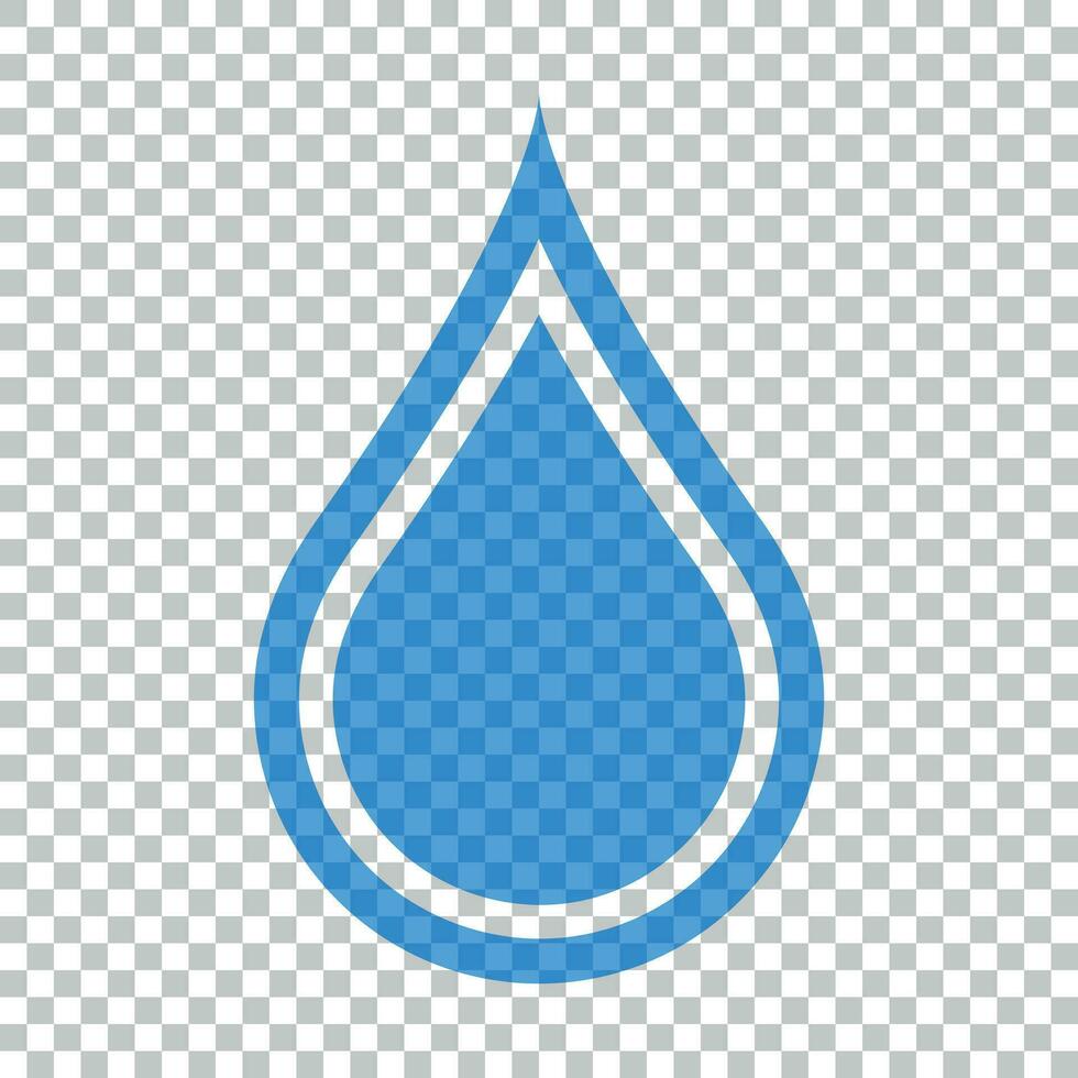 Water drop icon in flat style. Raindrop vector illustration on isolated background. Droplet water blob business concept.