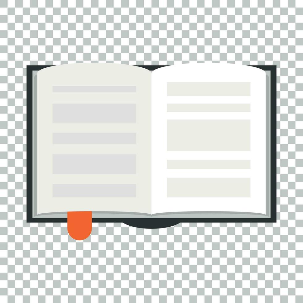 Book education icon in flat style. Literature magazine vector illustration on isolated background. Book paper business concept.