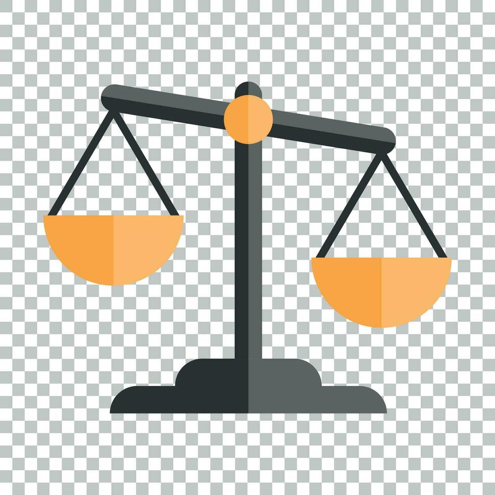 Scale comparison icon in flat style. Balance weight vector illustration on isolated background. Scale compare business concept.