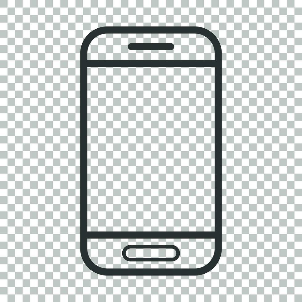 Smartphone icon in flat style. Phone handset vector illustration on isolated background. Smartphone business concept.