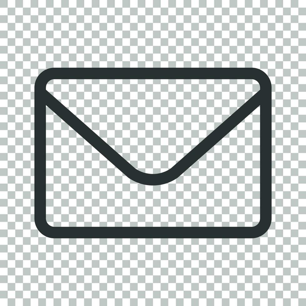 Mail envelope icon in flat style. Receive email letter spam vector illustration on isolated background. Mail communication business concept.