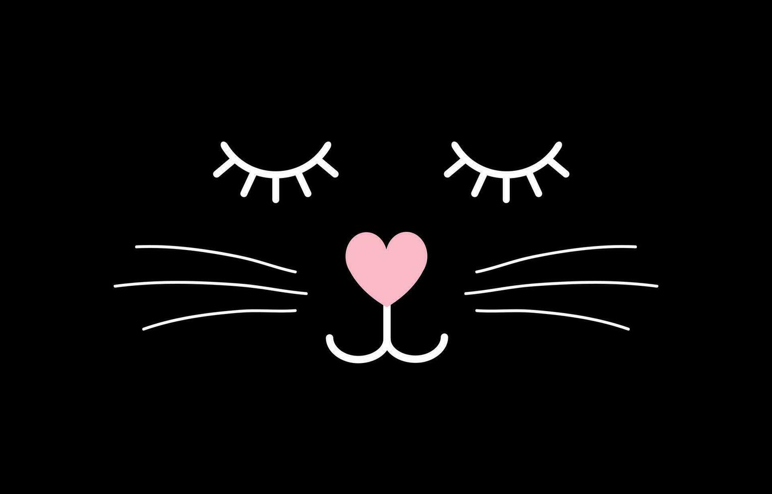 Vector flat cat face head