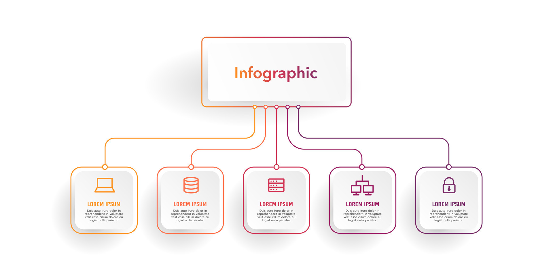 Infographic diagram 5 options for - Infographic Diagram 5 Options For Business Presentation Mind Map Process Template Flowchart Diagram Teamwork Illustration Vector 