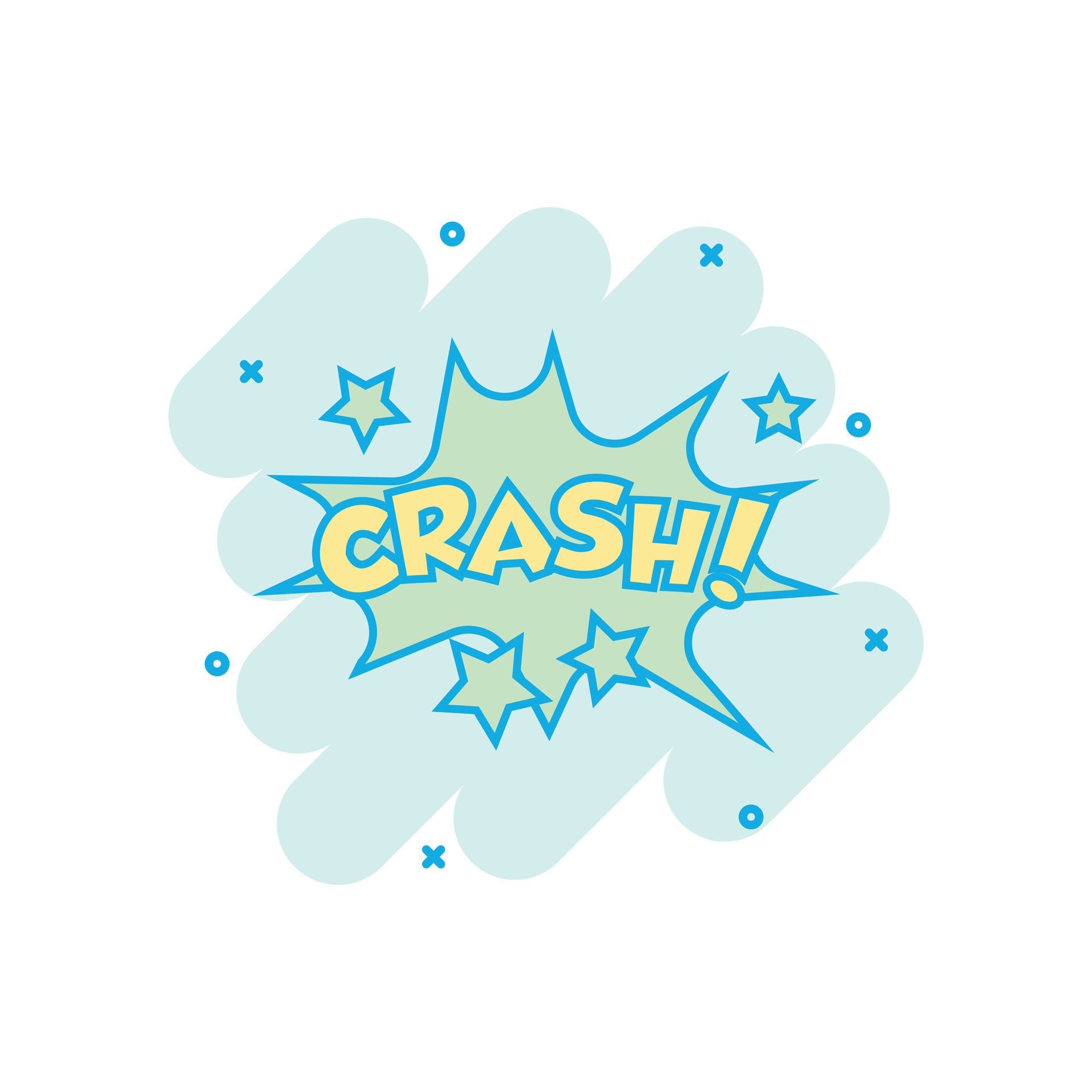 Vector cartoon crash comic sound effects icon in comic style. Sound