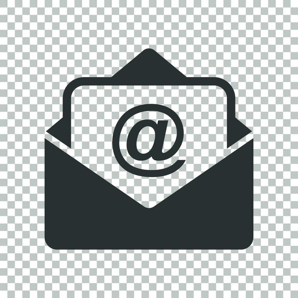 Mail envelope icon in flat style. Email message vector illustration on isolated background. Mailbox e-mail business concept.