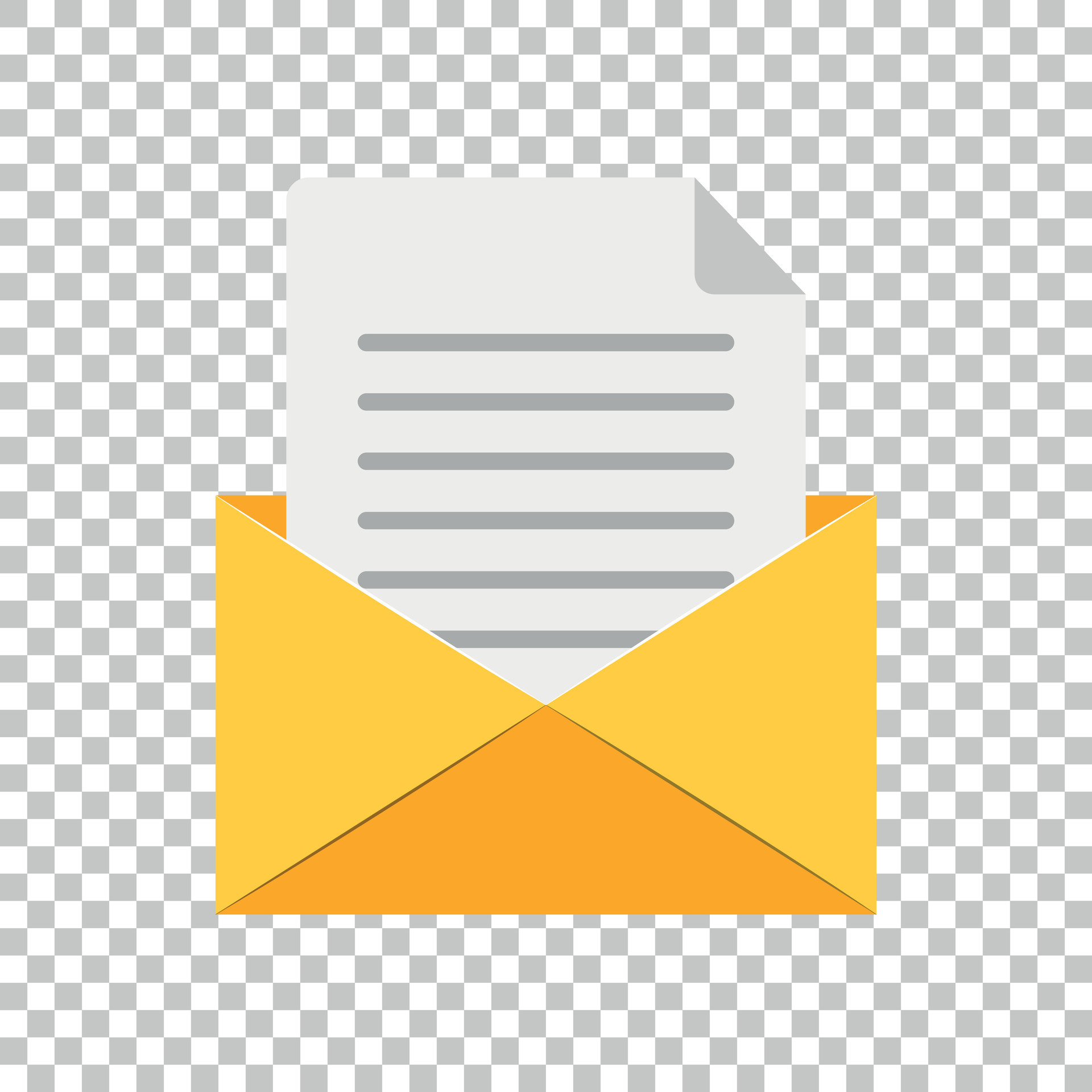 Mail envelope icon in flat style. Email message vector illustration on isolated background