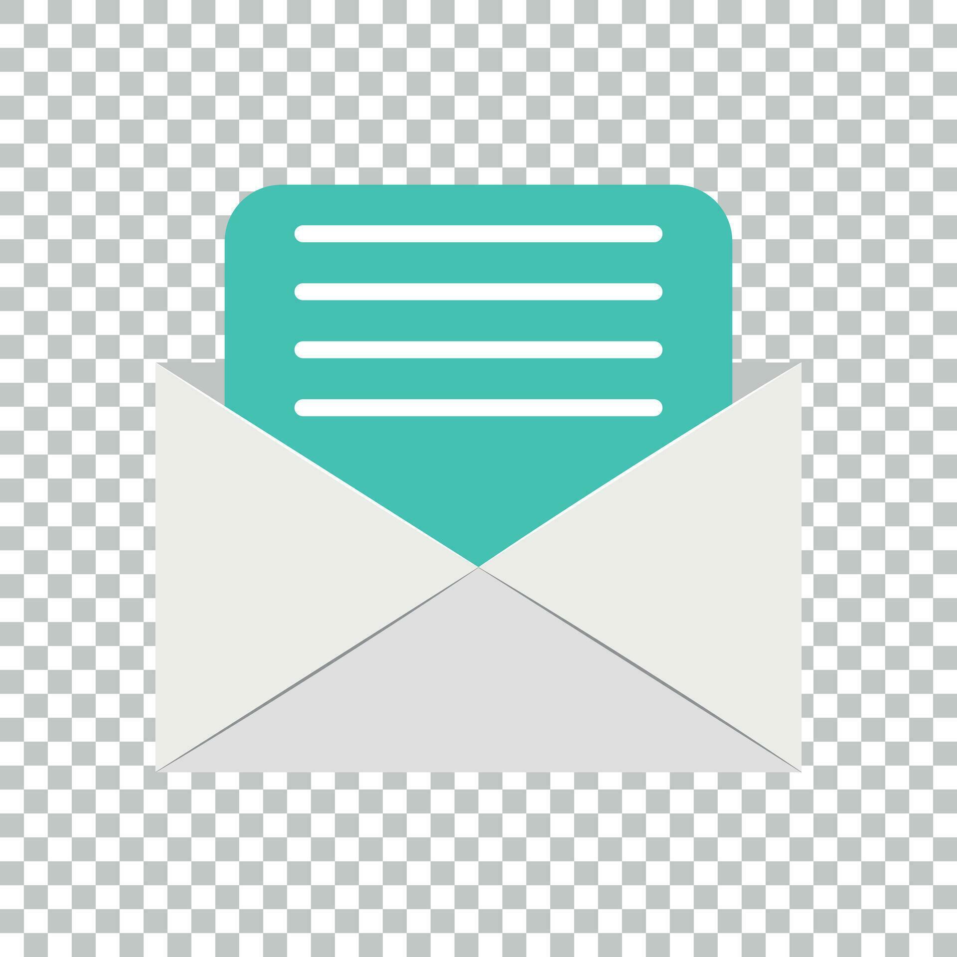 Mail envelope icon in flat style. Email message vector illustration on isolated background
