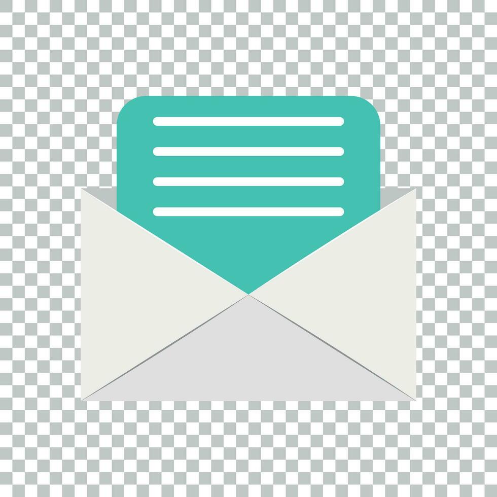 Mail envelope icon in flat style. Email message vector illustration on isolated background. Mailbox e-mail business concept.