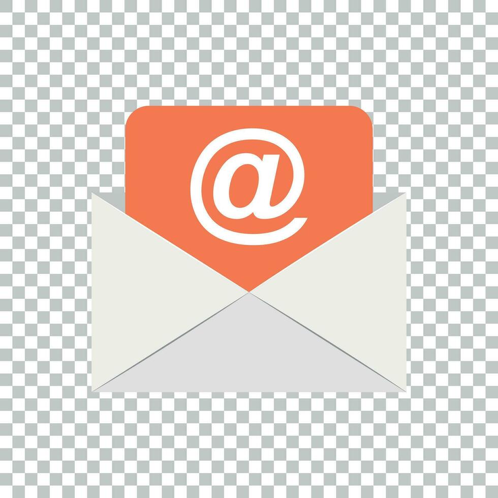 Mail envelope icon in flat style. Email message vector illustration on isolated background. Mailbox e-mail business concept.