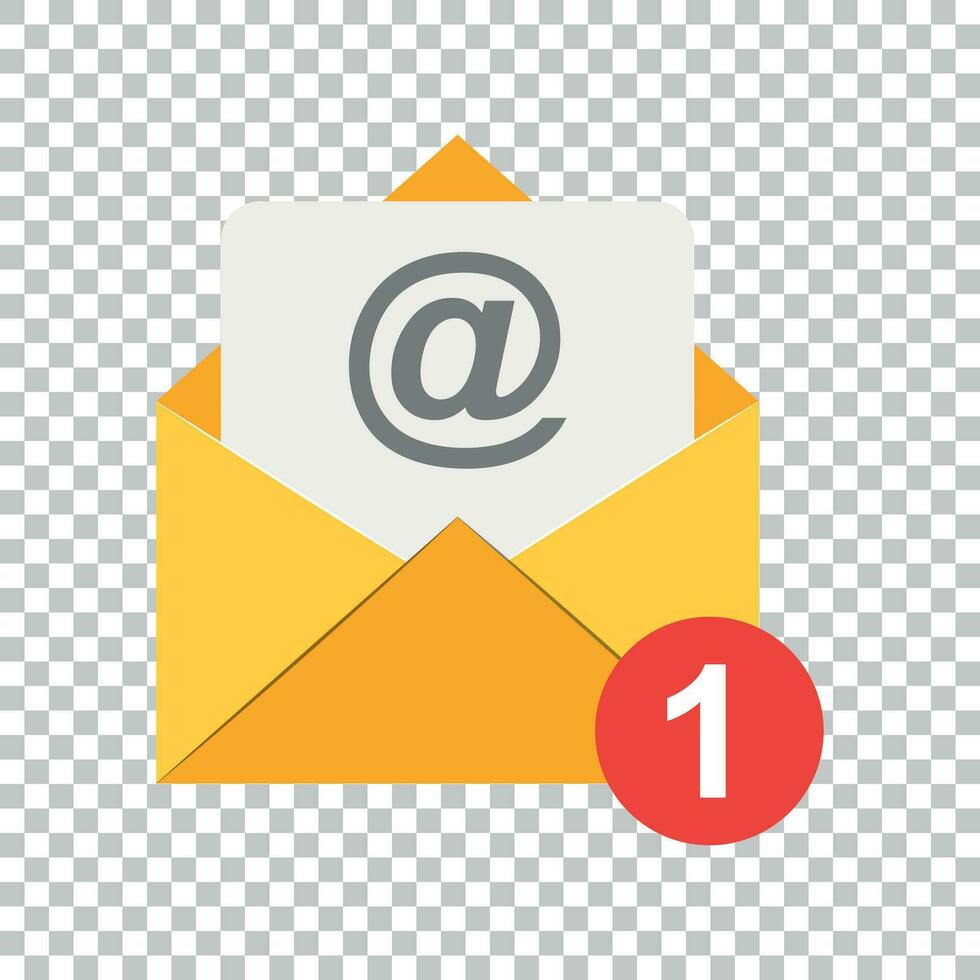 Mail envelope icon in flat style. Email message vector illustration on isolated background. Mailbox e-mail business concept.