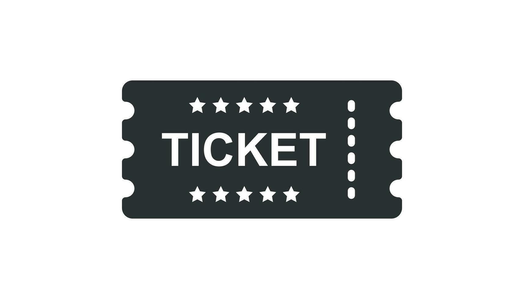 Cinema ticket icon in flat style. Admit one coupon entrance vector illustration on white isolated background. Ticket business concept.