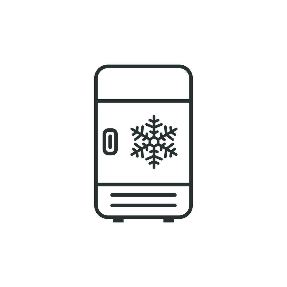 Fridge refrigerator icon in flat style. Freezer container vector illustration on white isolated background. Fridge business concept.