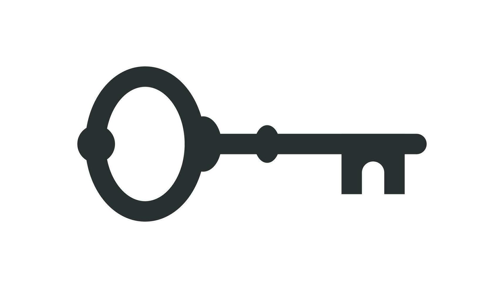 Key icon in flat style. Access login vector illustration on white isolated background. Password key business concept.