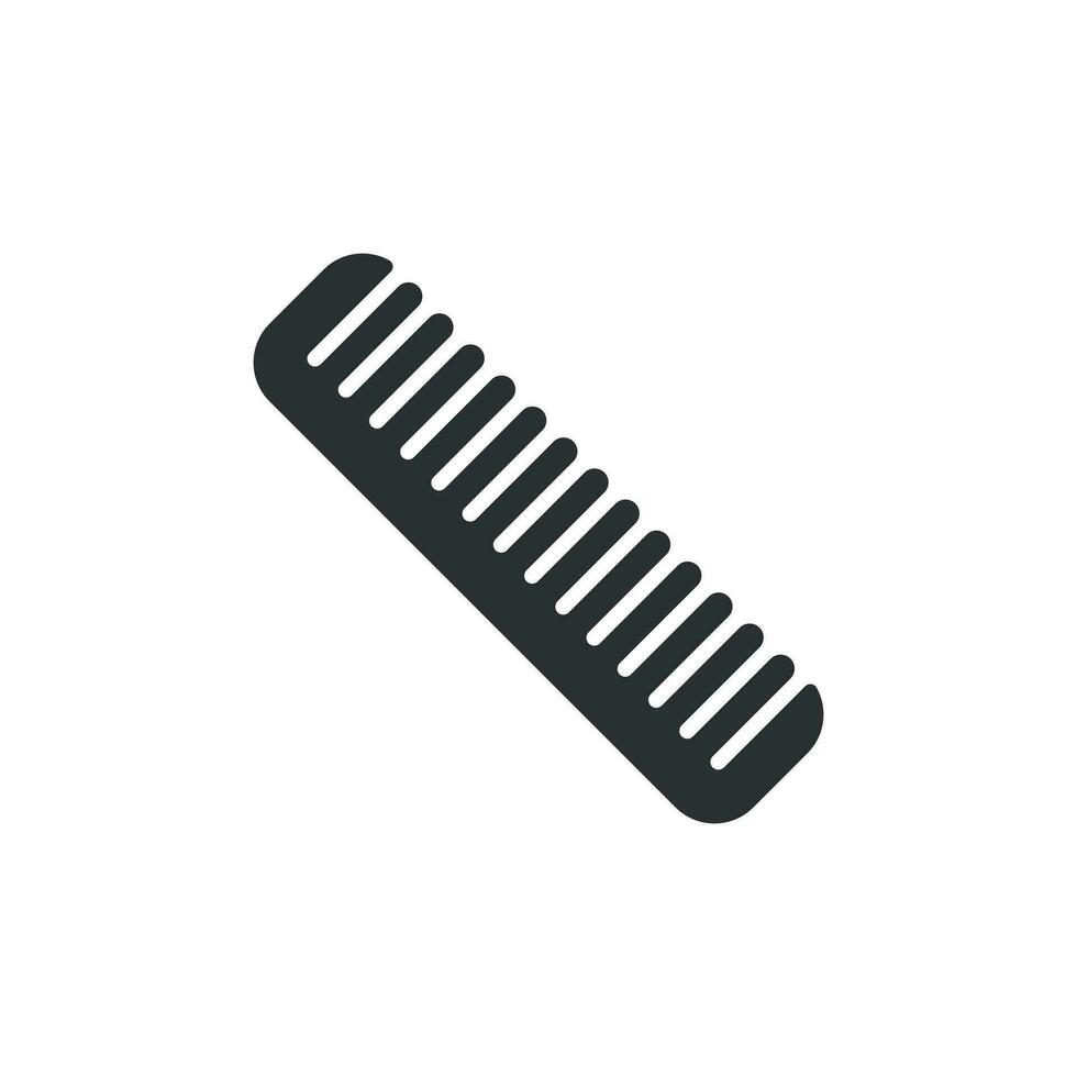 Hair brush icon in flat style. Comb accessory vector illustration on white isolated background. Hairbrush business concept.