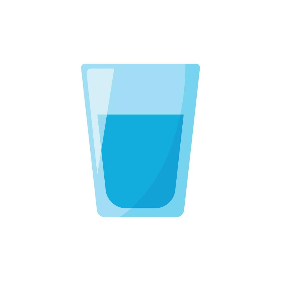 Water glass icon in flat style. Soda glass vector illustration on white isolated background. Liquid water business concept.