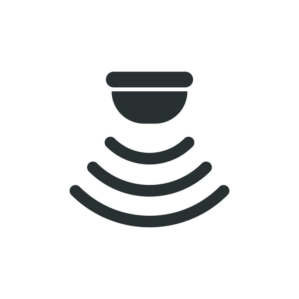 Motion sensor icon in flat style. Sensor waves vector illustration on white isolated background. Security connection business concept.