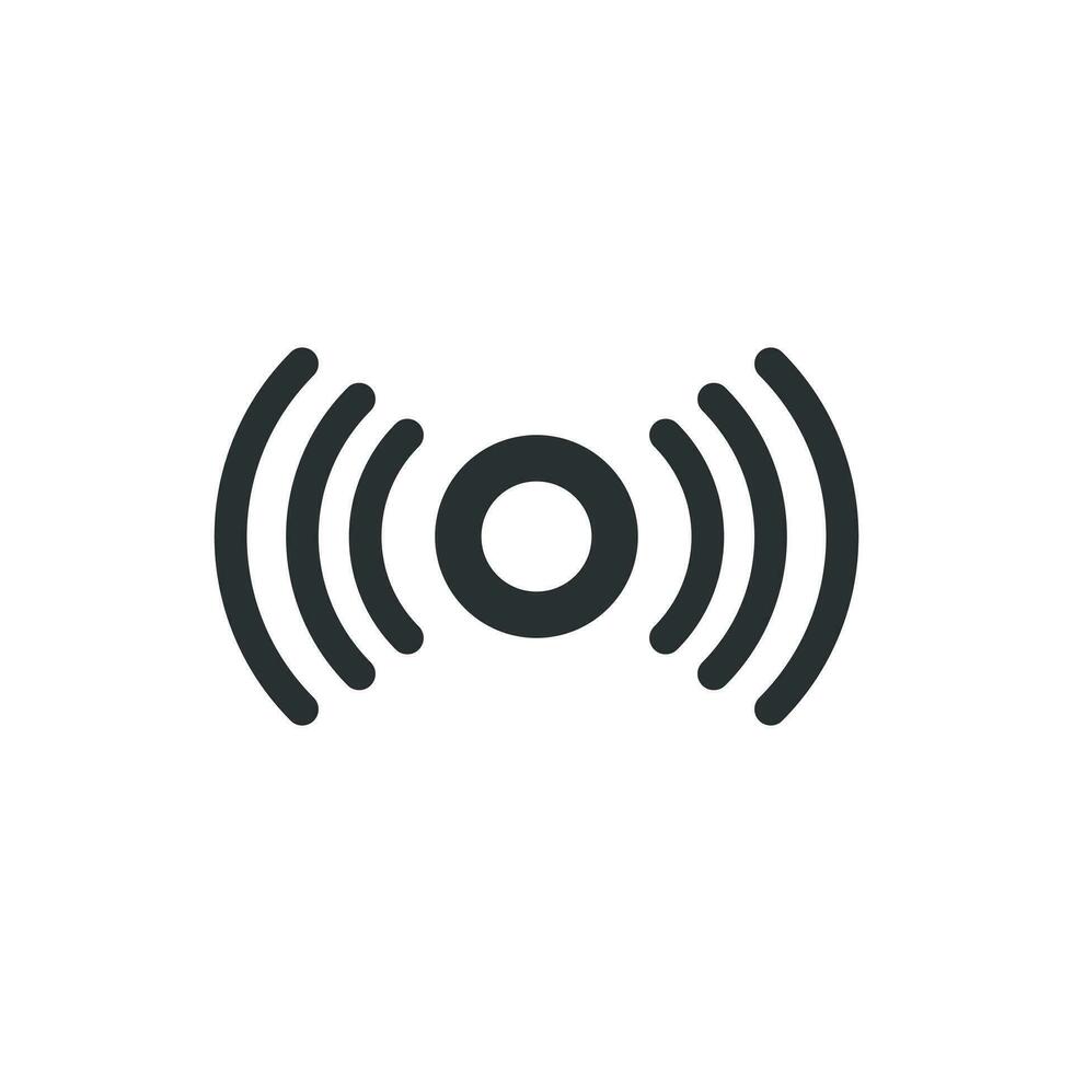 Motion sensor icon in flat style. Sensor waves vector illustration on white isolated background. Security connection business concept.