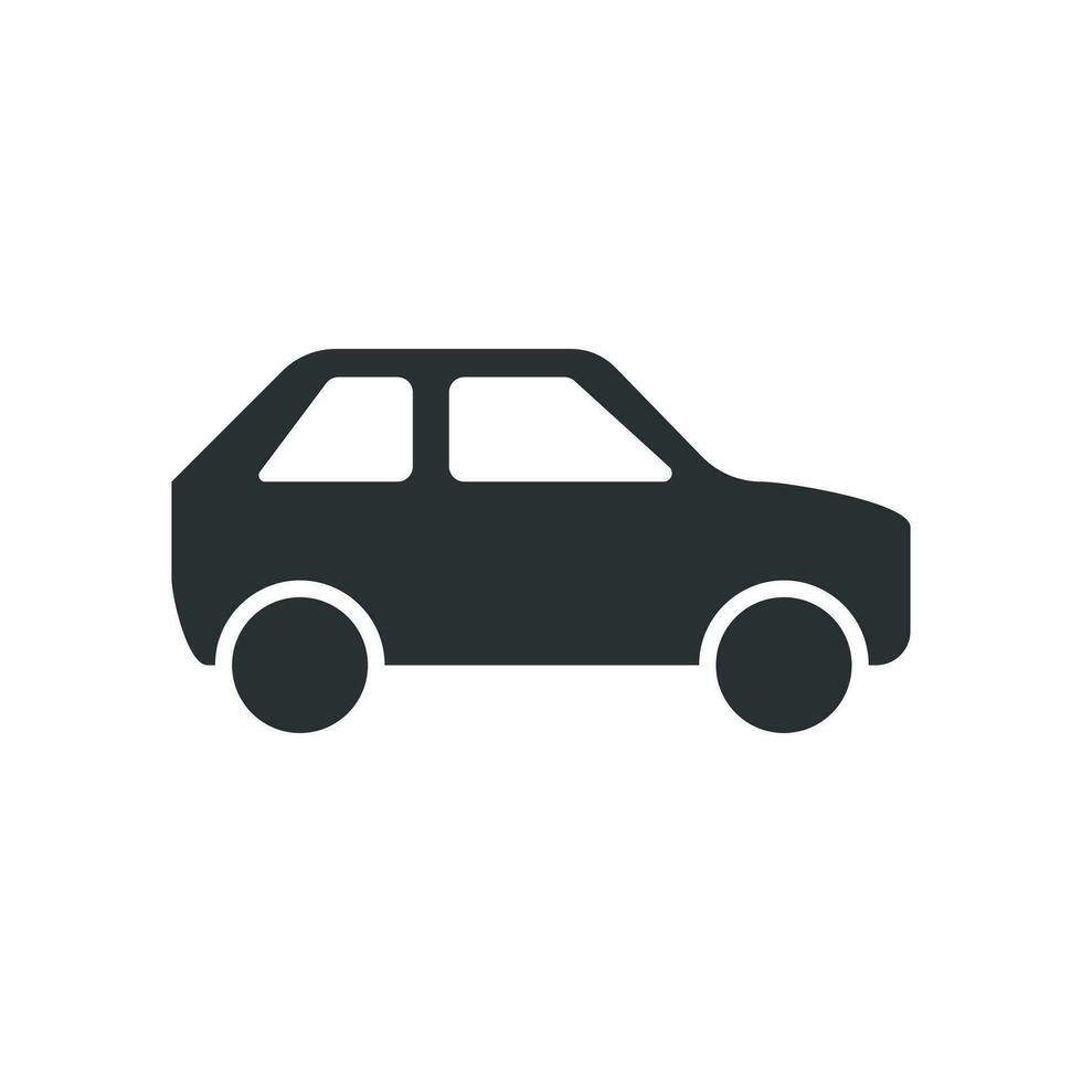 Car icon in flat style. Automobile car vector illustration on white isolated background. Auto business concept.