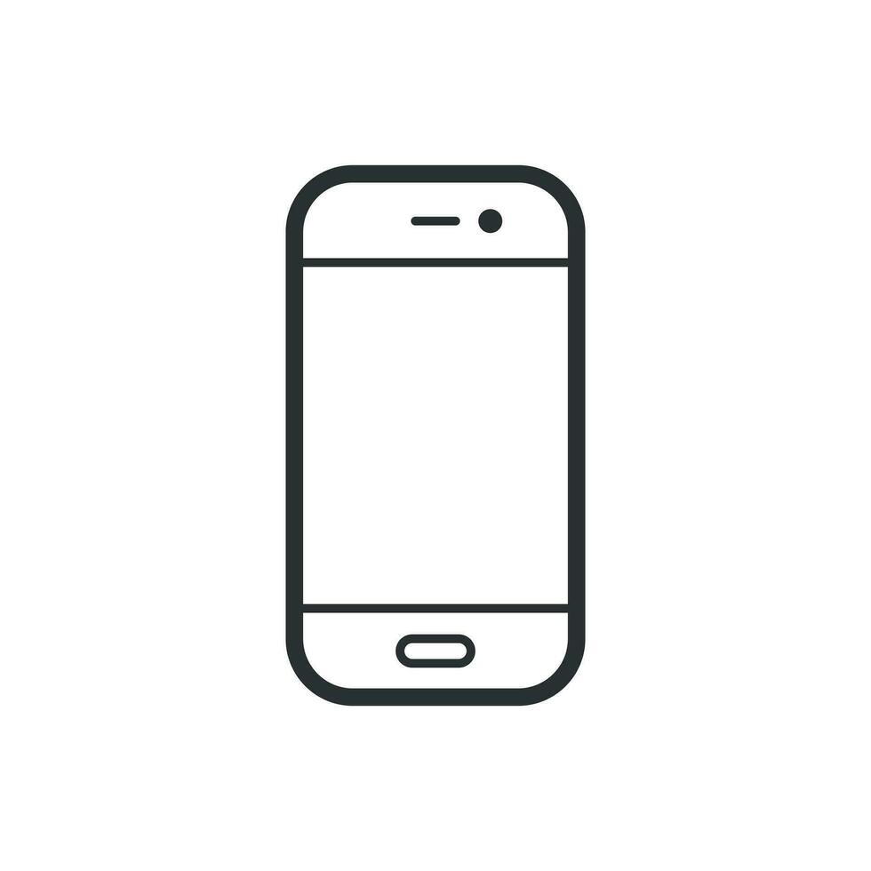 Smartphone icon in flat style. Phone handset vector illustration on white isolated background. Smartphone business concept.