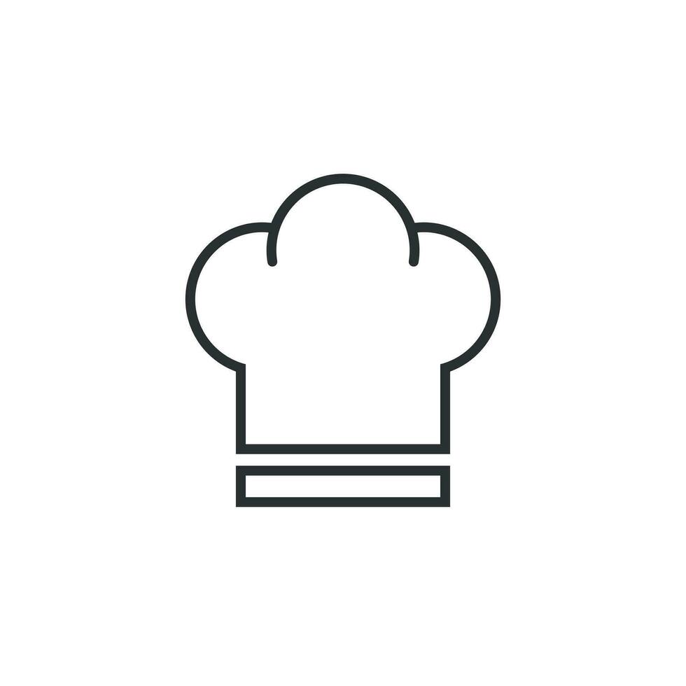 Chef hat icon in flat style. Cooker cap vector illustration on white isolated background. Chef restaurant business concept.