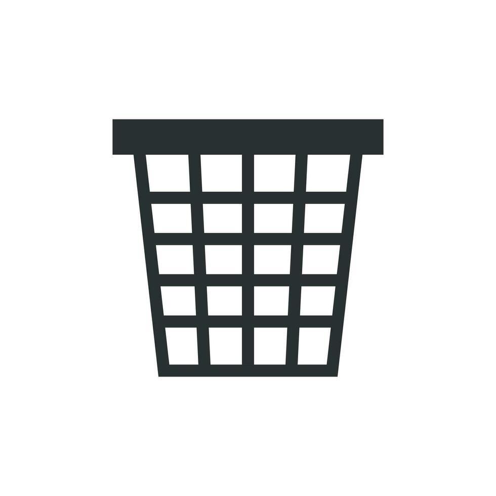 Trash bin garbage icon in flat style. Trash bucket vector illustration on white isolated background. Garbage basket business concept.