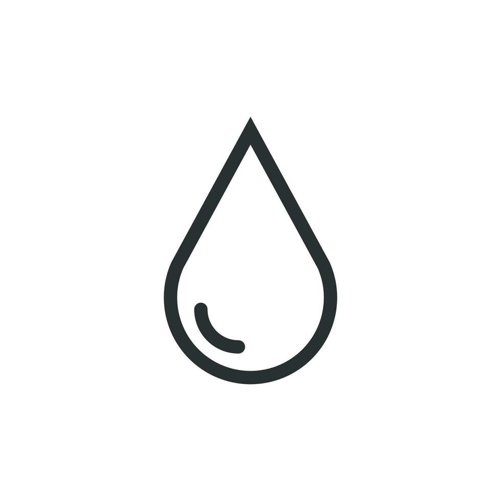 agua soltar icono en plano estilo. gota de agua vector ilustración en blanco aislado antecedentes. gotita agua gota negocio concepto.