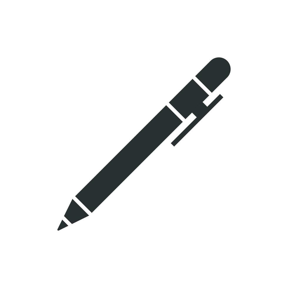 Pen icon in flat style. Highlighter vector illustration on white isolated background. Pen business concept.