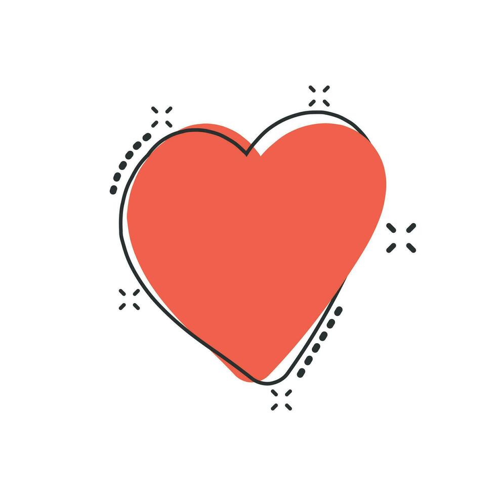 icono de corazón dibujado a mano de dibujos animados vectoriales en estilo cómico. amor, bosquejo, garabato, corazón, ilustración, pictogram. concepto de efecto de salpicadura de negocio de San Valentín dibujado a mano. vector