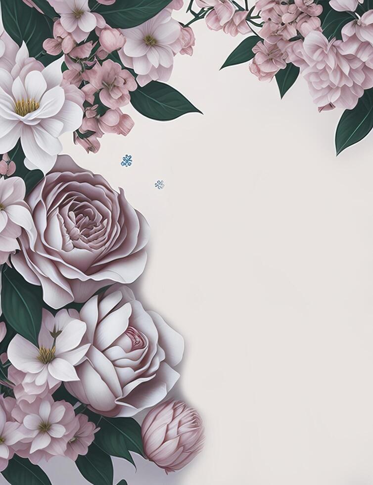 Elegant Floral Background Enhance Your Designs with Beautiful and Versatile Floral Patterns, Generative AI photo