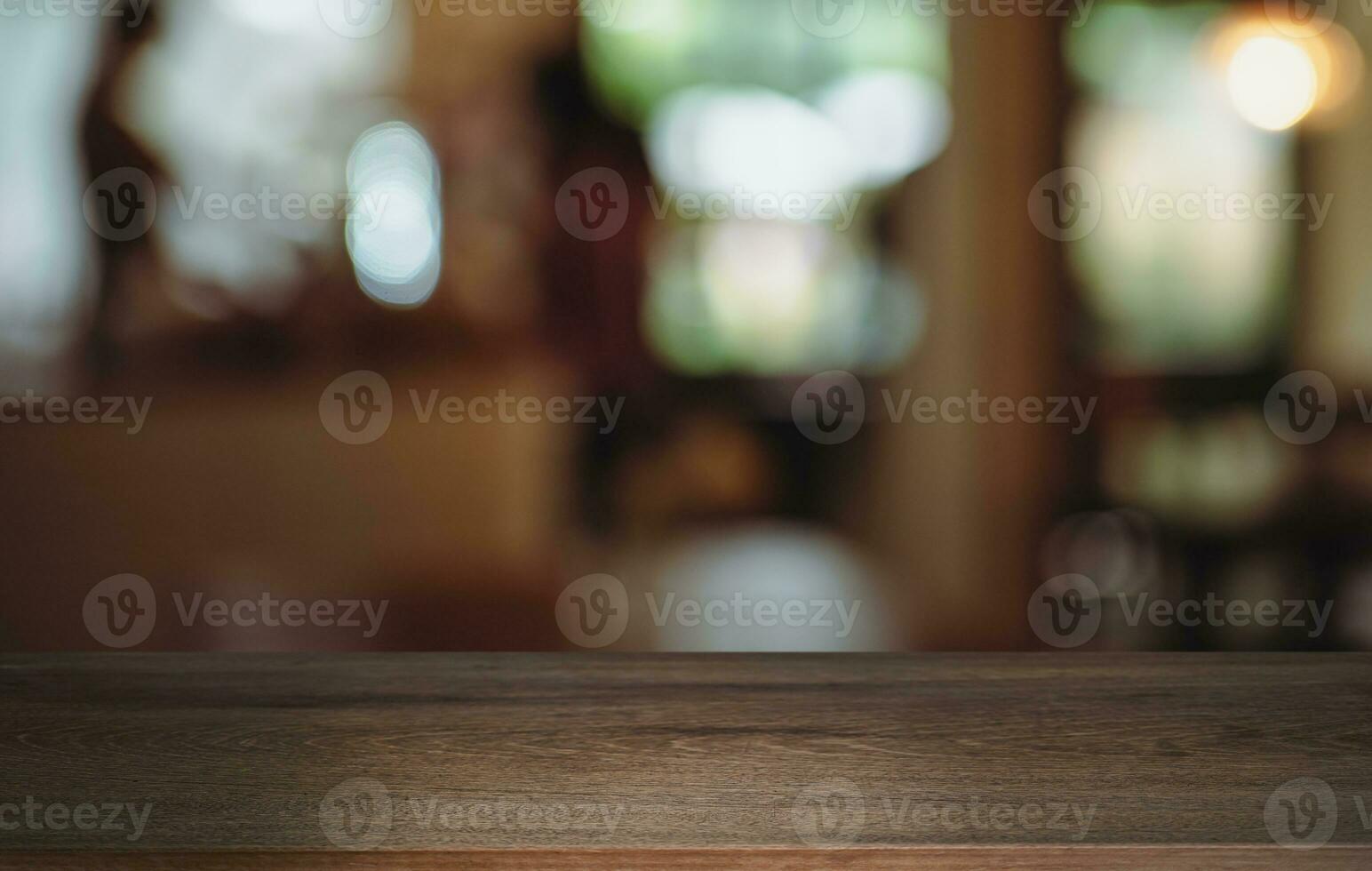 Empty wood table top and blur of out door garden background Empty wooden table space for text marketing promotion. blank wood table copy space for background photo