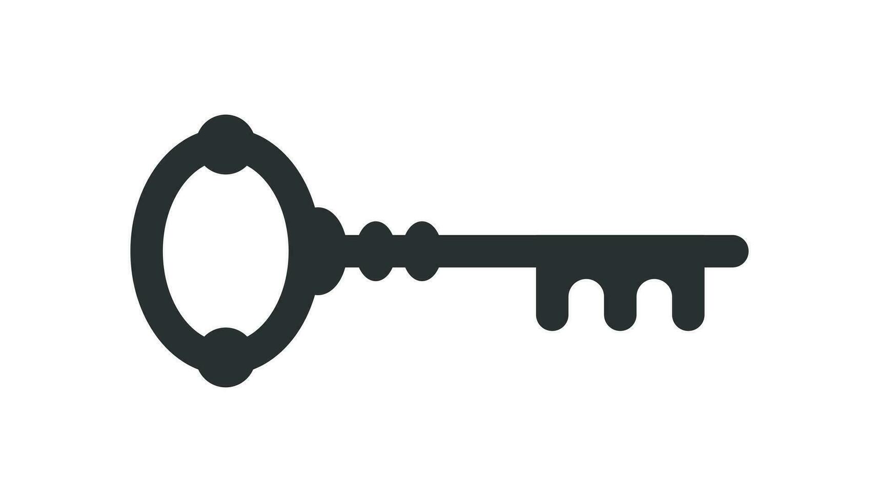 Key icon in flat style. Access login vector illustration on white isolated background. Password key business concept.