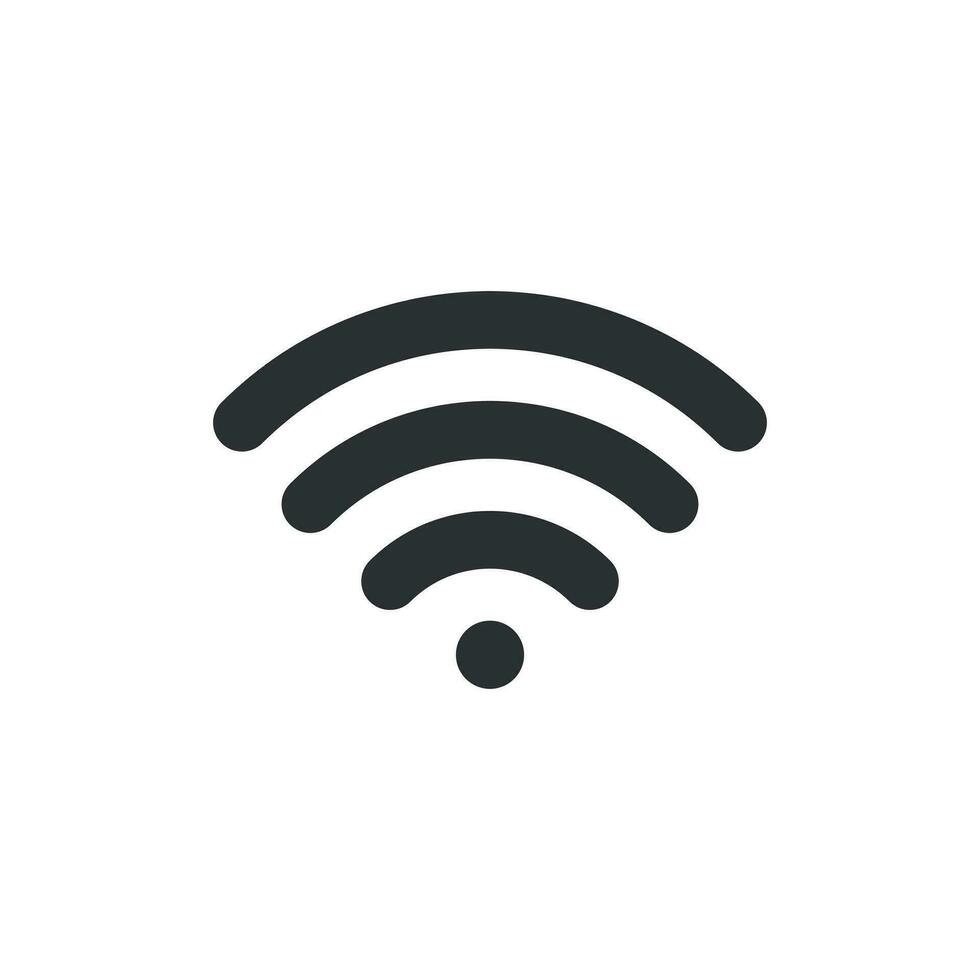 Wifi internet sign icon in flat style. Wi-fi wireless technology vector illustration on white isolated background. Network wifi business concept.