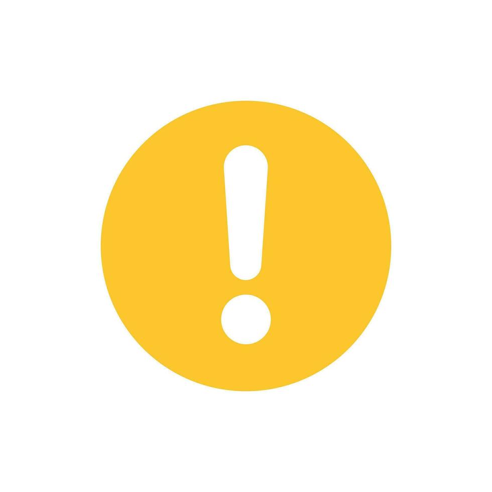 Exclamation mark icon in flat style. Danger alarm vector illustration on white isolated background. Caution risk business concept.