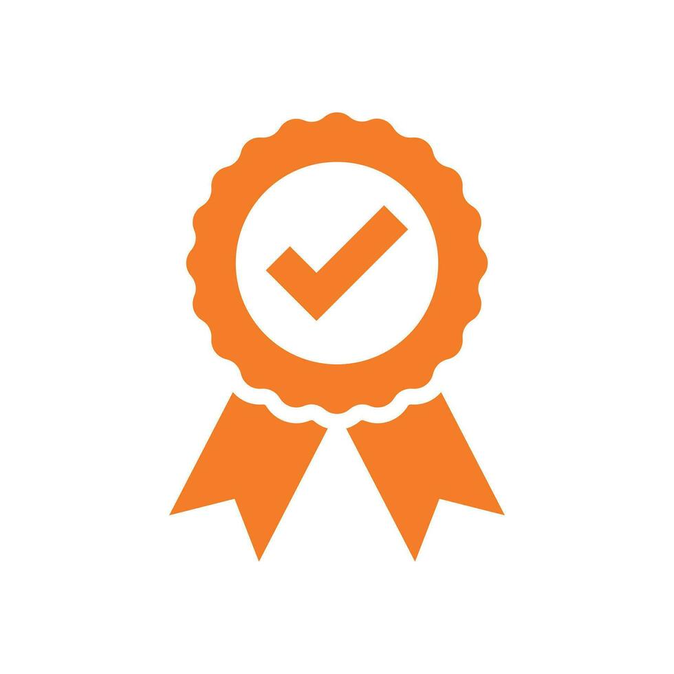 aprobado certificado medalla icono en plano estilo. cheque marca sello vector ilustración en blanco aislado antecedentes. aceptado, premio sello negocio concepto.