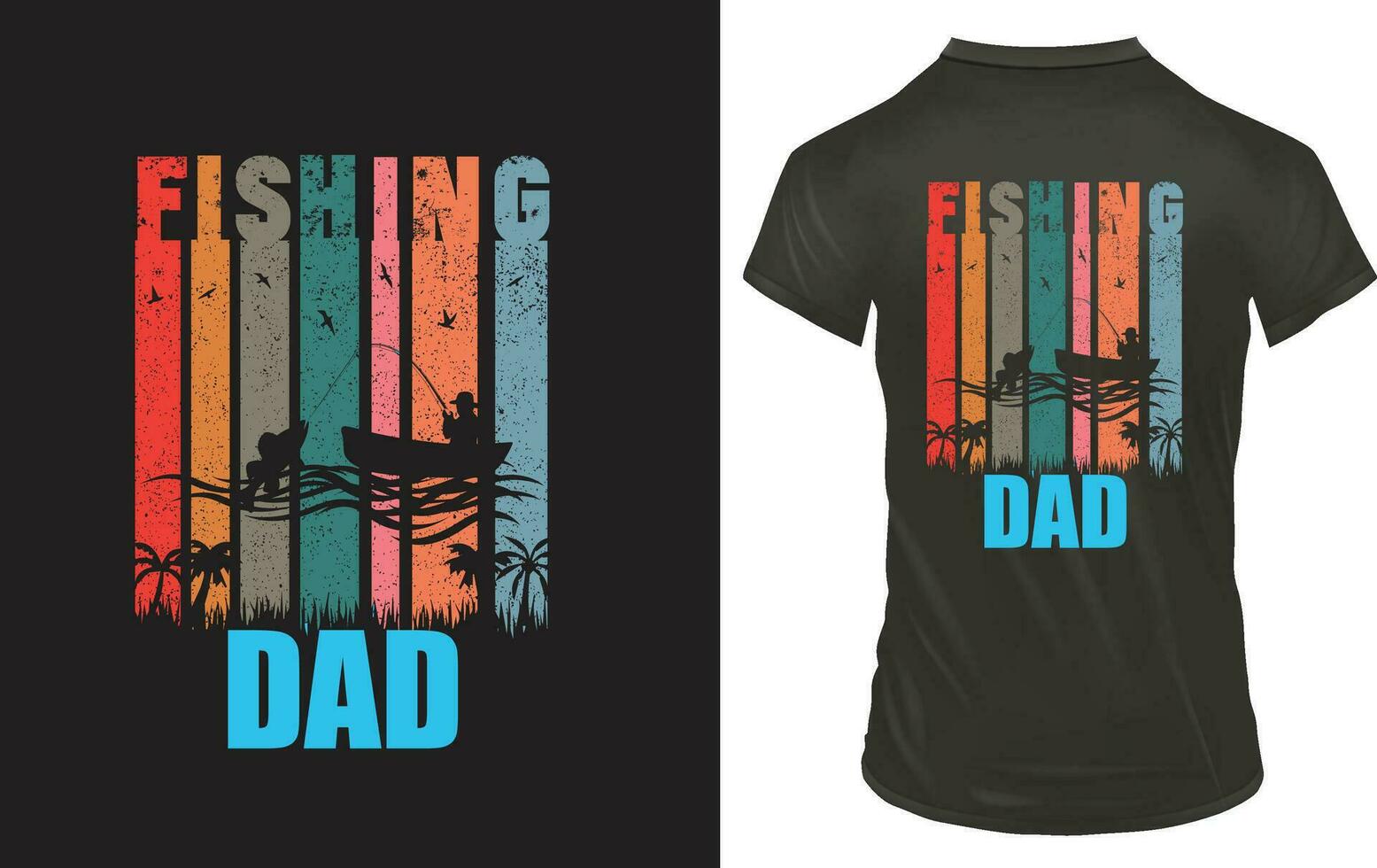 Fishing dad t shirt design vector