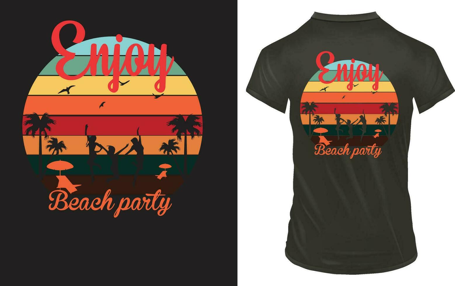 disfrutar playa fiesta camiseta diseño vector