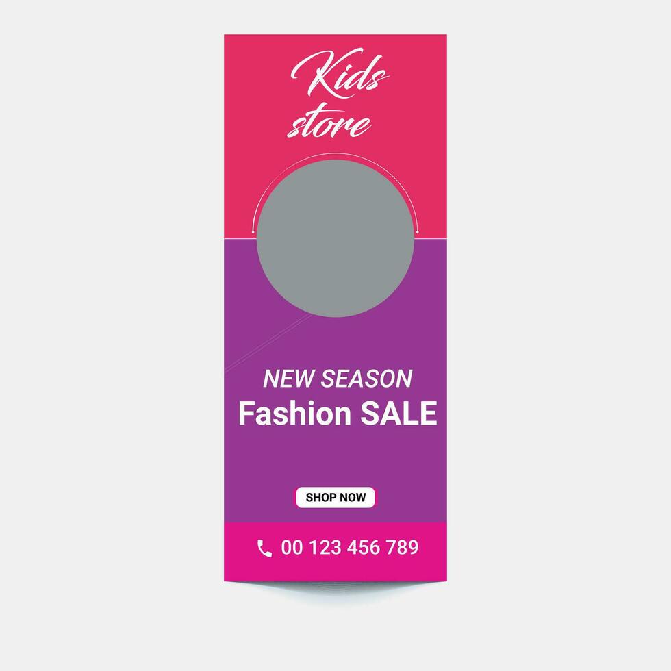 Fashion Sale roll up banner, Summer Fashion sale roll up banner design Template, yellow, blue, red, purple color Stand banner Pull up signage banner Print ready editable template design vector