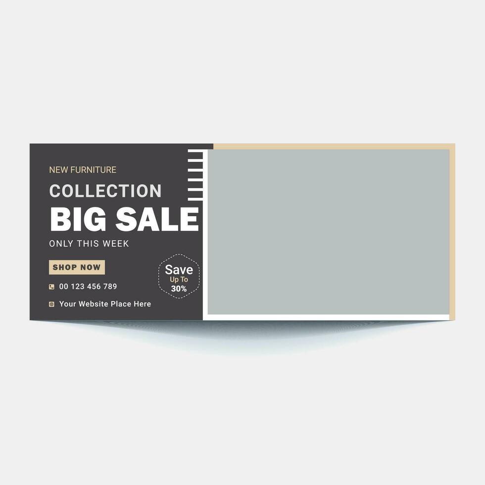 Summer Modern Furniture sale social media cover template design. summer big discount sale furniture web banner. interior furniture sale web banner design. real estate post vector