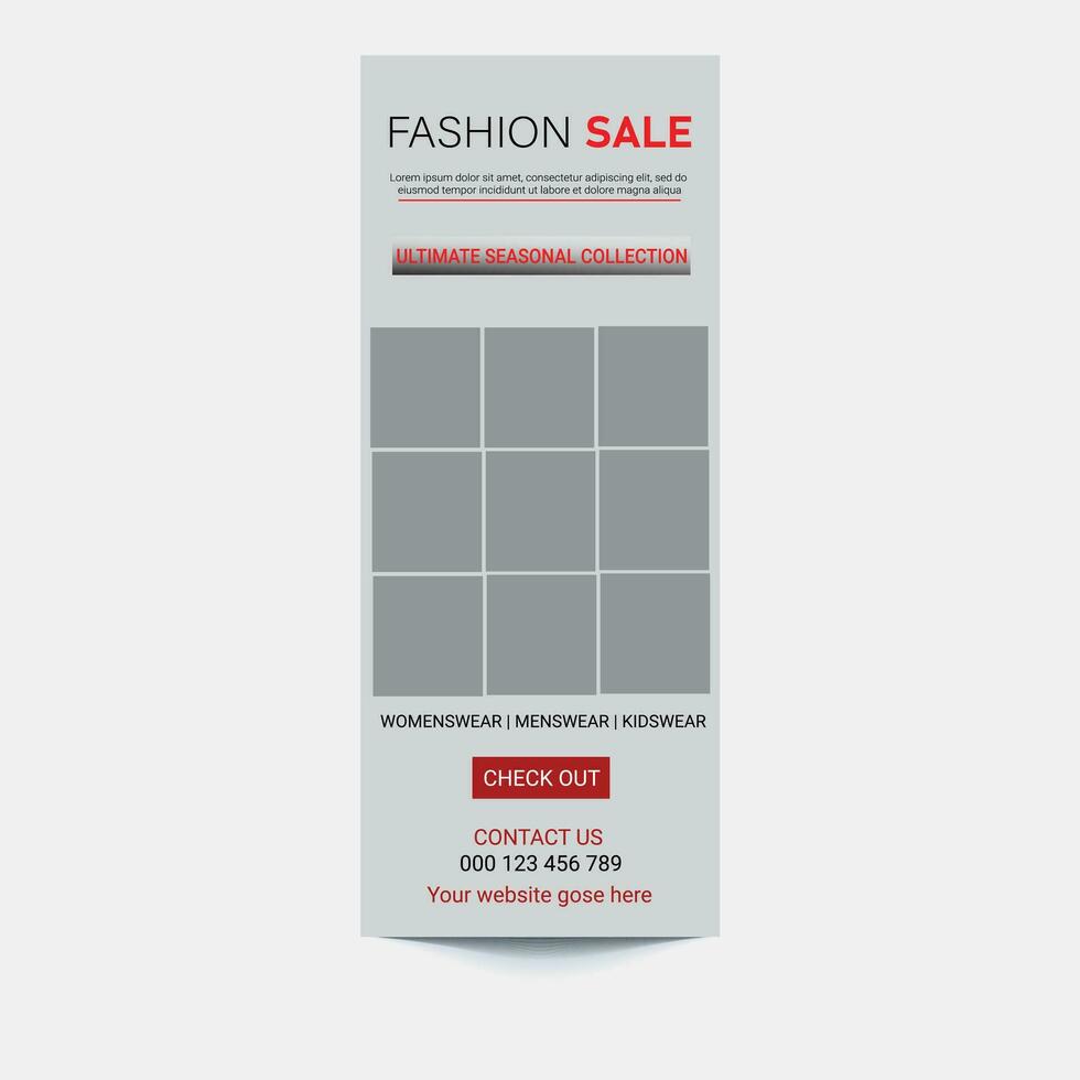 Fashion Sale roll up banner, Summer Fashion sale roll up banner design Template, yellow, blue, red, purple color Stand banner Pull up signage banner Print ready editable template design vector