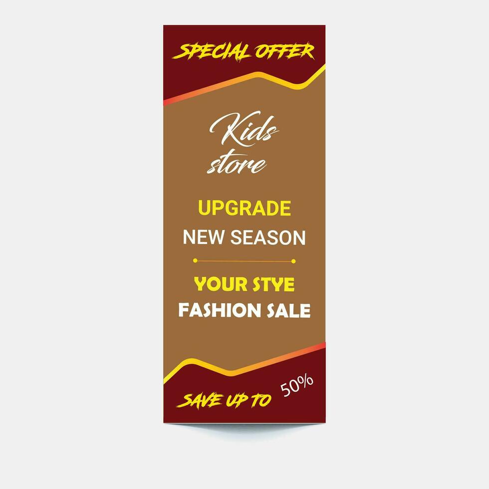 Fashion Sale roll up banner, Summer Fashion sale roll up banner design Template, yellow, blue, red, purple color Stand banner Pull up signage banner Print ready editable template design vector