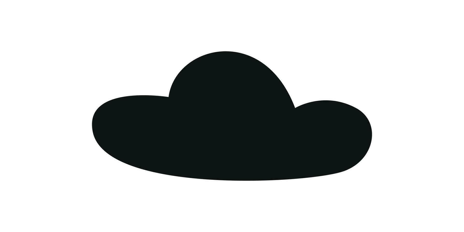 Flat vector silhouette illustration of cloud