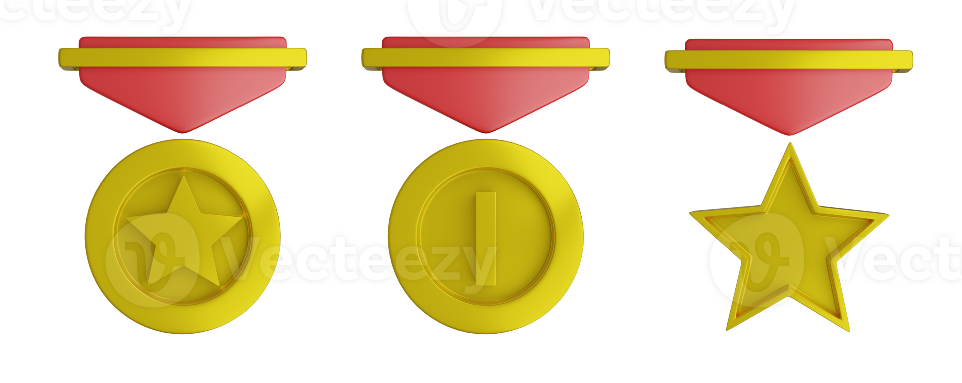 moneda premio 3d objeto conjunto , ganador, estrella oro trofeo png