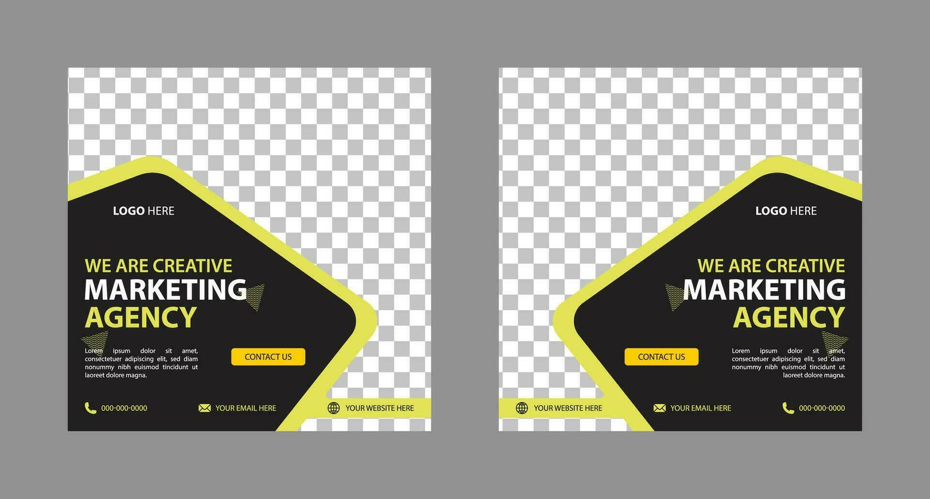 headline banner for social media post template. social media post design for creative marketing agency vector