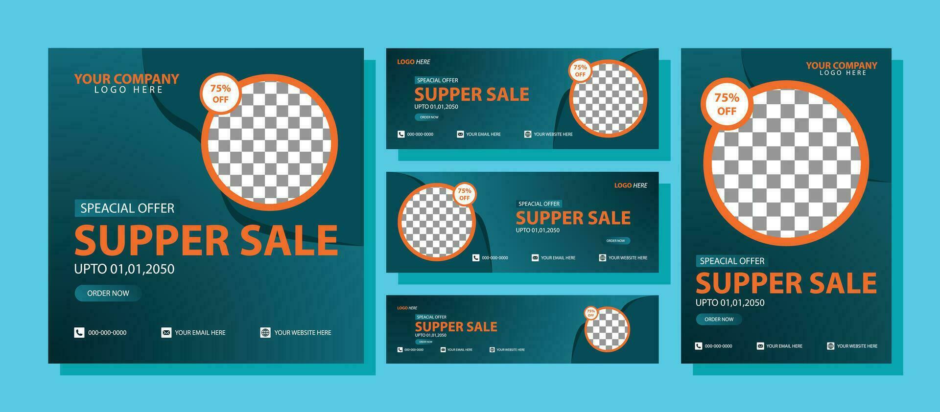 Summer fashion sale social media web banner flyer and FB cover design template vector Premium