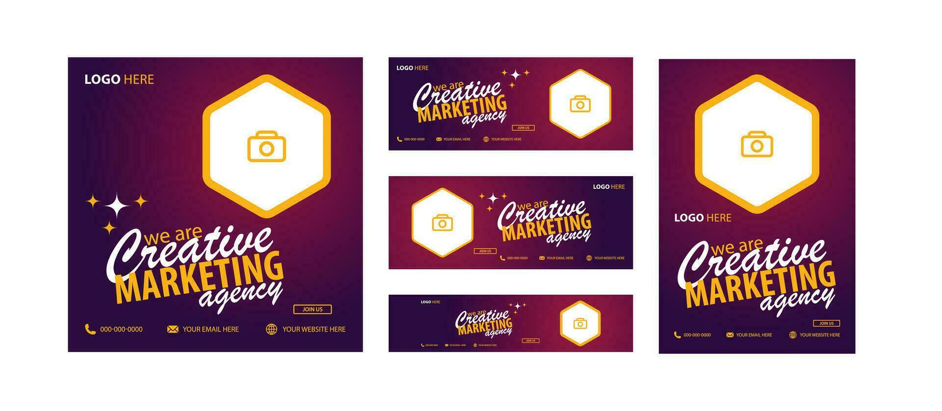 headline banner for social media post template. social media post design for creative marketing agency vector